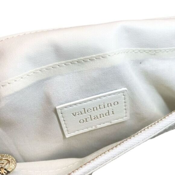 Valentino Orlandi Handbag Quilted Convertible Flap Crossbody Vegan Leather White - Picture 15 of 15